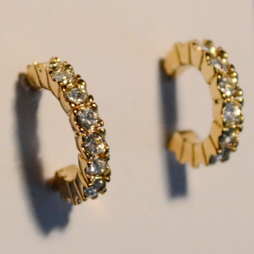 Petite Cubic Zirconia Hoop Earrings